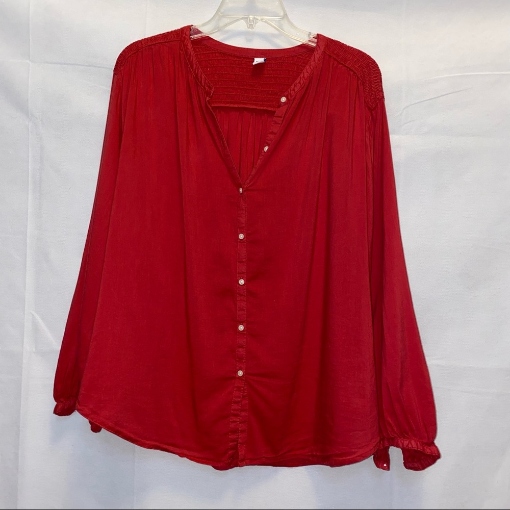 Old Navy Long Sleeve Blouse - Rust Red - Large